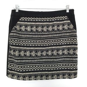 KAREN KANE Black Tan Geometric Skirt
